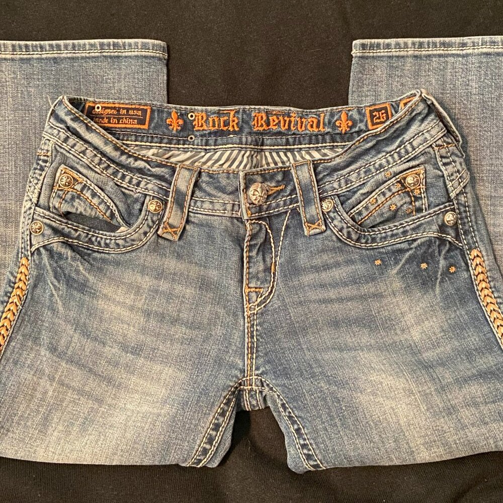 Rock Revival Johanna Distressed Capri.